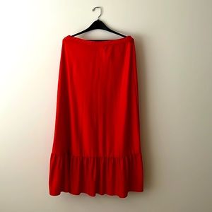 Vintage 80s Red Maxi Skirt
